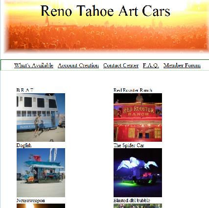 Reno Tahoe Art Cars Website