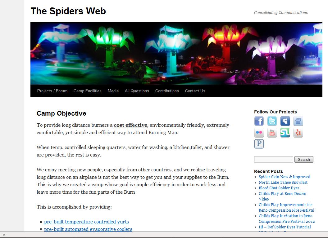 The Spiders Web Camp Forum